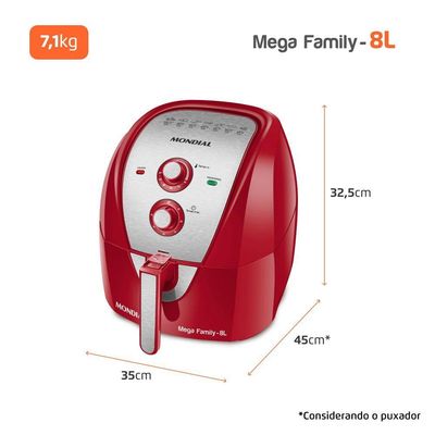 Fritadeira Sem óleo Air Fryer 8 Litros Afn-80-ri Mondial Air Fryer Afn-80-ri 220v/60hz