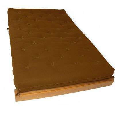 Sofá Cama Casal Futon Tokio Caramelo Madeira Maciça Grapia Cor Natural