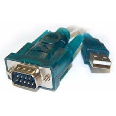 Cabo Conversor Porta Serial Rs232 Usb 2.0 Azul Db09 9 Pin