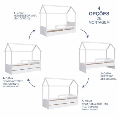Cama Infantil Montessoriana Branca