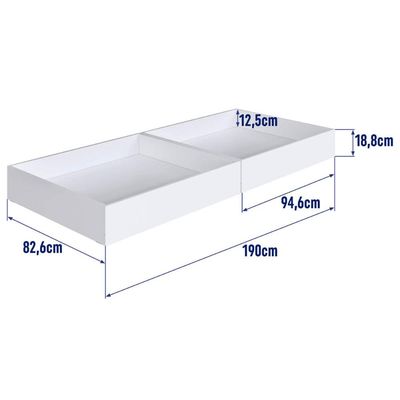 Cama Infantil Montessoriana com Gavetas Branca
