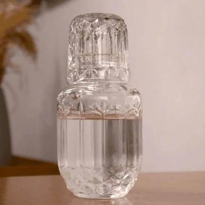 3 Garrafas para Água Moringa de Vidro 500ml Copo Tampa Lyor Faces