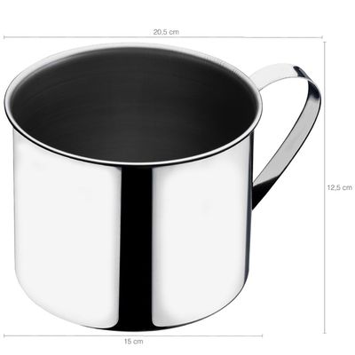 Fervedor De Aço Inox Com Alça 2 Litros Caneca Leiteira Grande Zanella