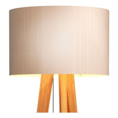 Luminária De Chão Abajur Com Cúpula E Pés De Madeira Mobigu Off White