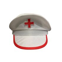 Quepe Enfermeira Adulto Branco E Vermelho