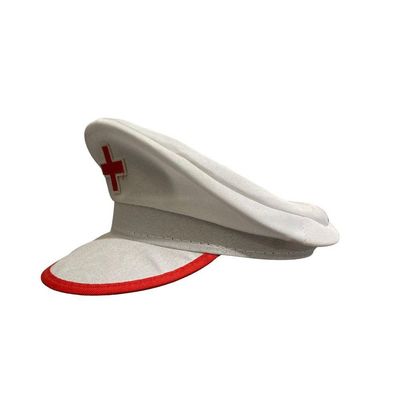 Quepe Enfermeira Adulto Branco E Vermelho