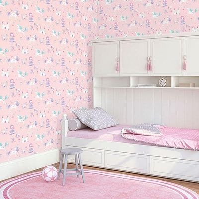 Papel De Parede Just 4 Kids Unicórnios G56523 - Rolo 10m X 0,52m