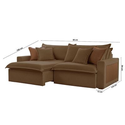 Sofá Dallas Veludo Dois Módulos De 90cm B15 Meu Sofá Online B016 Veludo Marrom