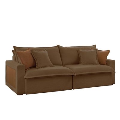 Sofá Dallas Veludo Dois Módulos De 90cm B15 Meu Sofá Online B016 Veludo Marrom