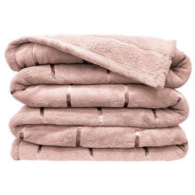 Cobertor Manta Himaláia Queen Ultrasoft Dupla Face - Rosê - 100% Poliéster