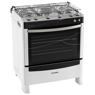 Fogão Esmaltec Topázio 5 Bocas Com Forno Autolimpante, Acendimento Automático E Timer Sonoro Bivolt