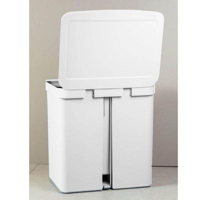 Lixeira Coleta Seletiva com Pedal para Cozinha 20L Trium Duplo Compartimento OU Branco