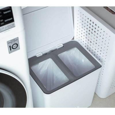Lixeira Coleta Seletiva com Pedal para Cozinha 20L Trium Duplo Compartimento OU Branco