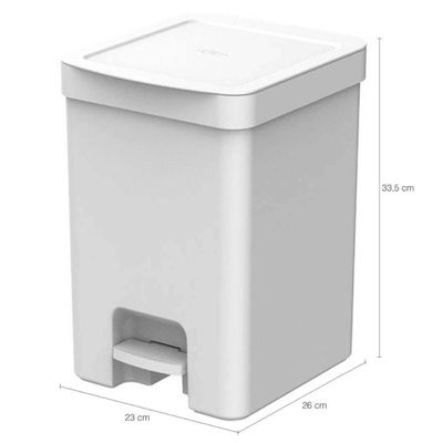 Conjunto para Banheiro Lixeira de Pedal 12L Trium e Escova Sanitária com Suporte Dual Branco OU