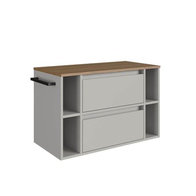 Gabinete Suspenso 80cm 4 Nichos Toalheiro Gaveta Mel Arenas BH8010MA