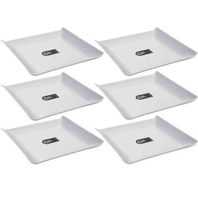 Kit 6 Pratos 16cm Quadrados Coza Cosy Servir Frutas Sorvete Frios Pequenos Casual