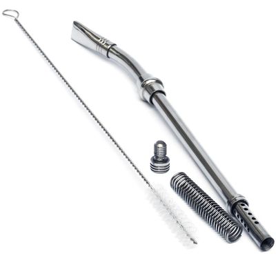 Bomba Para Tererê Chimarrão Bojo De Mola 24cm Aço Inox 304 Com Regulagem