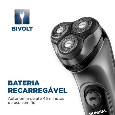 Barbeador Elétrico Power Shave Mondial Be-02 Bivolt