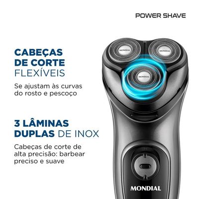 Barbeador Elétrico Power Shave Mondial Be-02 Bivolt
