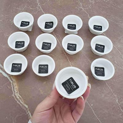 48 Ramekins Canelado Melamina 30ml Branco para Molhos Maionese Katchup Restaurante