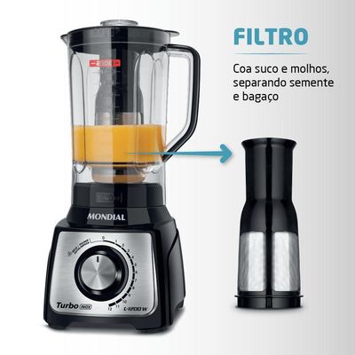 Liquidificador Mondial Turbo Black L-1200 Bi 220v preto 220V