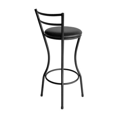 Banqueta Alta Famais Home com Assento Estofado Preta Preto