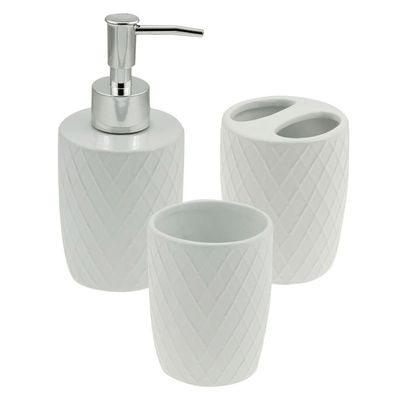 Conjunto para Banheiro Wolff Branco 3 Peças Branco