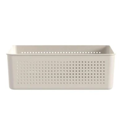 Cesto Organizador Flow 27x22x9cm Bege Ou Closet 5,4L Banheiro Lavanderia Caixa Organizadora