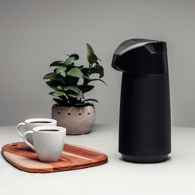 Garrafa Térmica Tramontina Exata 1L para Café Água Chá em Plástico com Ampola de Vidro Preta