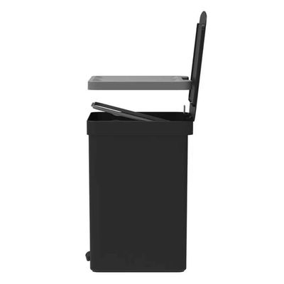 Lixeira Coleta Seletiva com Pedal para Cozinha 20L Trium Duplo Compartimento OU Preto