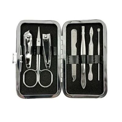 Kit Manicure 7 Peças Em Metal + Estojo