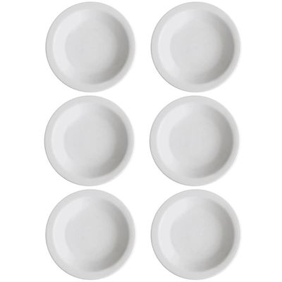 Jogo 6 Pratos Fundos de Porcelana 21,5cm Classe Única Iguaçu Germer Branco