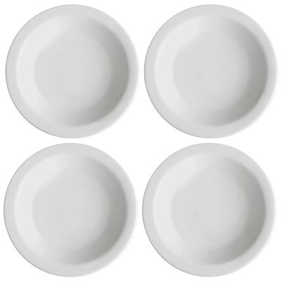 Jogo 4 Pratos Fundos de Porcelana 21,5cm Classe Única Iguaçu Germer Branco