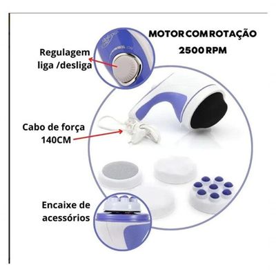 Massageador Elétrico Orbital Corporal 4 Acessórios 110v