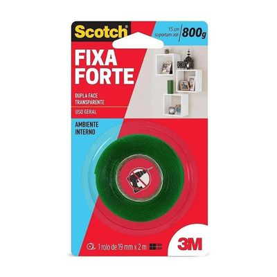 Fita Dupla Face Fixa Forte 19mmx2mt