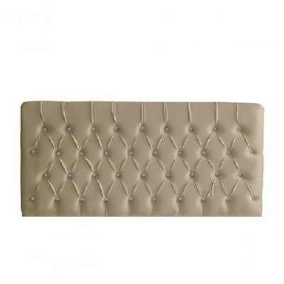 Kit Estrela Cabeceira De Cama Painel E Calçadeira Baú Botão Cristal Queen 160 Cm Suede Bege Eli Móveis E Decoração