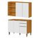 Conjunto Armário Aéreo E Balcão 120cm 100% Mdf Luna Cinamomo/branco