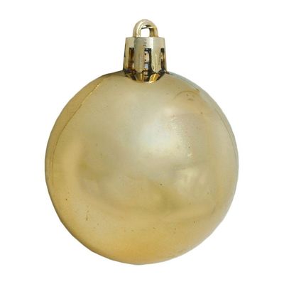 Bola De Natal Dourada Mista 6cm - 9 Unidades