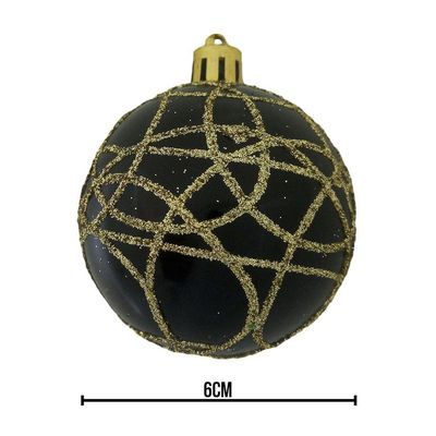 Bola De Natal Dourada Mista 6cm - 9 Unidades