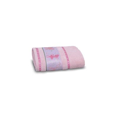 Jogo De Toalha De Banho Infantil 2 Peças Soft Kids Com Lavabo Appel Rosa Fita - Bailarina