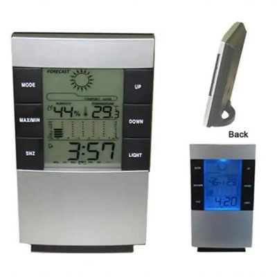 Relogio Estacao Metereologica Led De Mesa Termometro Higrometro Umidade Ar Medidor Previsao Tempo Completo