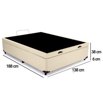 Cama Box Baú Casal Sintético Sereneprime Bege 138x188x44