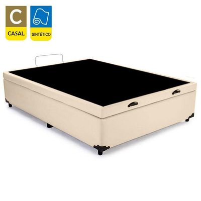 Cama Box Baú Casal Sintético Sereneprime Bege 138x188x44