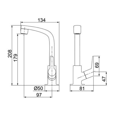 Torneira Lavatório De Mesa Bica Alta Flatt - 1195 F71 - Cromado