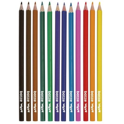 Lápis De Cor Wave Reciclado 12 cores - Bazze