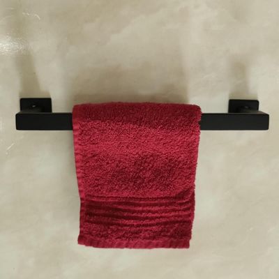 Toalheiro Simples 30cm Gardênia Suporte Porta Toalha de Rosto Piatina Banheiro Preto