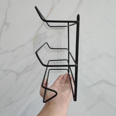 Suporte Rolos Porta Papel Toalha Alumínio PVC Plástico Filme de Parede Preto Stolf
