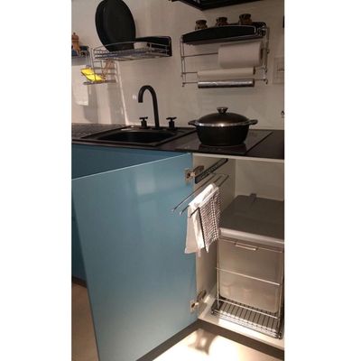 Suporte Porta Pano de Prato Triplo com Corrediças Deslizantes Masutti Copat em Aço Carbono