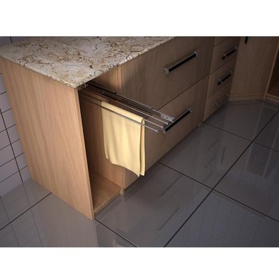 Suporte Porta Pano de Prato Triplo com Corrediças Deslizantes Masutti Copat em Aço Carbono