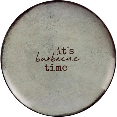 Kit 4 Pratos Rasos Tramontina Churrasco Rustic em Porcelana 28cm Mesa Jantar